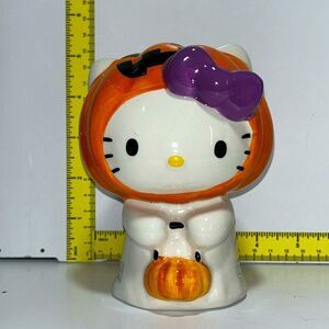Blue Sky Hello Kitty Halloween Pumpkin Hat Glass Figure 4”